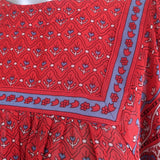 Ulla Johnson Minou Blouse Red Paisley Print Chiffon Size 4 Long Sleeve Top