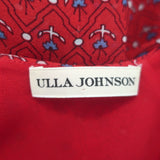 Ulla Johnson Minou Blouse Red Paisley Print Chiffon Size 4 Long Sleeve Top