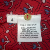 Ulla Johnson Minou Blouse Red Paisley Print Chiffon Size 4 Long Sleeve Top