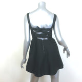 Alice + Olivia Saige Lace-Up Back Mini Dress Black Stretch Cotton Size 2