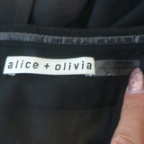 Alice + Olivia Saige Lace-Up Back Mini Dress Black Stretch Cotton Size 2