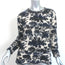 Tory Burch Floral Jacquard Sweater Cream/Black Wool-Blend Size Medium