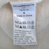 Chloe Ruffle Sweater Vanilla Wool Pointelle Knit Size Small