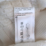 Chloe Ruffle Sweater Vanilla Wool Pointelle Knit Size Small