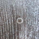 Tory Burch Metallic Button Down Shirt Silver/Taupe Size 0 Long Sleeve Top