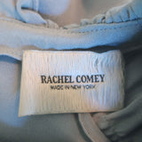 Rachel Comey Ruffled Cutout Blouse Blue Silk Size 6 Long Sleeve Top