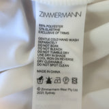 Zimmermann Rosa Striped Belted Tiered Midi Dress Cream Floral Print Size 0