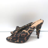 Veronica Beard Pari Mules Leopard Print Satin Size 7.5 Open Toe Heels NEW