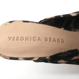 Veronica Beard Pari Mules Leopard Print Satin Size 7.5 Open Toe Heels NEW