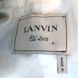 Lanvin Cropped Jacket Black Satin-Trimmed Ivory Woven Cotton Size 38