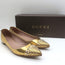 Gucci Studded Cap Toe Ballet Flats Gold Metallic Leather Size 37.5