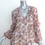 Veronica Beard Blouse Zanita Floral Print Ruffed Chiffon Size 4 Long Sleeve Top
