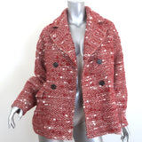 Ulla Johnson Dillon Belted Tweed Double Breasted Jacket Red Size Petite