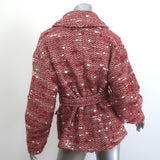 Ulla Johnson Dillon Belted Tweed Double Breasted Jacket Red Size Petite