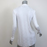 M Missoni Jacquard Knit Cardigan White Cotton-Blend Size 40 Open-Front Sweater