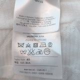 M Missoni Jacquard Knit Cardigan White Cotton-Blend Size 40 Open-Front Sweater