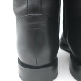 Manolo Blahnik Planigia Combat Boots Black Leather Size 38 Flat Ankle Boots