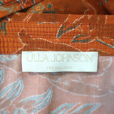 Ulla Johnson Isabela Tiered Midi Dress Papaya Printed Cotton Poplin Size 6