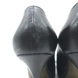 Yves Saint Laurent Tribtoo Platform Pumps Black Textured Leather Size 38.5
