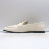 Jimmy Choo Mani Crystal-Buckle Loafers Cream Leather Size 38