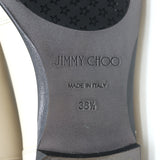 Jimmy Choo Mani Crystal-Buckle Loafers Cream Leather Size 38