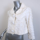 Louis Vuitton Cropped Jacket Cream Flocked Cotton Size 34