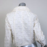 Louis Vuitton Cropped Jacket Cream Flocked Cotton Size 34