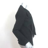 Oscar de la Renta Tie-Neck Jacket Black Wool Crepe Size 4