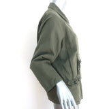 THE GREAT Tulip Jacket Army Green Linen-Cotton Size 1