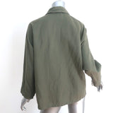 THE GREAT Tulip Jacket Army Green Linen-Cotton Size 1
