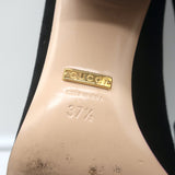 Gucci GG Marmont Fringed Suede Pumps Black Size 37.5