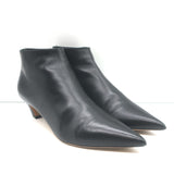 Christian Dior I-Dior Kitten Heel Pointed Toe Booties Black Leather Size 38.5