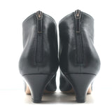 Christian Dior I-Dior Kitten Heel Pointed Toe Booties Black Leather Size 38.5