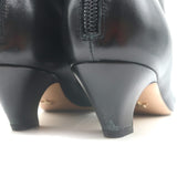 Christian Dior I-Dior Kitten Heel Pointed Toe Booties Black Leather Size 38.5
