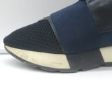 Balenciaga Race Runner Sneakers Navy Leather & Mesh Size 37