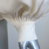 Ulla Johnson Katrine Tie-Waist Blouse Ivory Crepe Size 6 Long Sleeve Top NEW