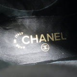 Chanel CC Turn Lock Fold-Over Ankle Boots Black Quilted Leather Size 36.5