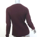 The Kooples Leather-Front Raglan Sweater Burgundy Wool-Blend Size Medium