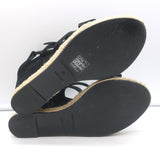 Balenciaga Espadrille Wedge Sandals Black Suede Size 41 Buckle-Strap Heels