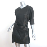 IRO Leather Wrap Dress Abigail Black Size 40 Short Sleeve Mini