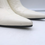Celine Pointed Toe Mules White Leather Size 38.5