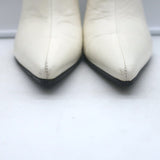 Celine Pointed Toe Mules White Leather Size 38.5