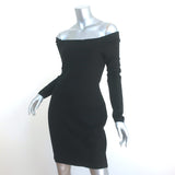 L'Agence Off the Shoulder Mini Dress Daphne Black Stretch Jersey Size Large
