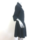 Chanel Zipper-Trimmed Ruffle Jacket Navy Cotton Pique Size 40