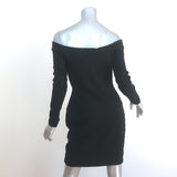 L'Agence Off the Shoulder Mini Dress Daphne Black Stretch Jersey Size Large