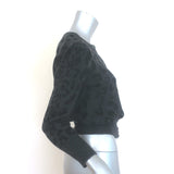 Christian Dior Metallic Leopard Print Cardigan Charcoal Cashmere-Blend Size US 6