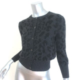 Christian Dior Metallic Leopard Print Cardigan Charcoal Cashmere-Blend Size US 6