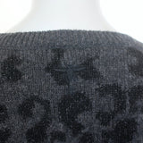 Christian Dior Metallic Leopard Print Cardigan Charcoal Cashmere-Blend Size US 6
