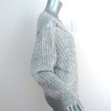 IRO Sweater Opera Light Gray Distressed Knit Size Small Crewneck Pullover