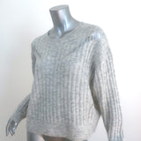IRO Sweater Opera Light Gray Distressed Knit Size Small Crewneck Pullover